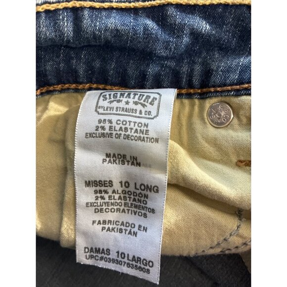 Levi Signature Jeans Womens Mid Rise Bootcut Size 10 Long Blue Denim - Picture 5 of 10